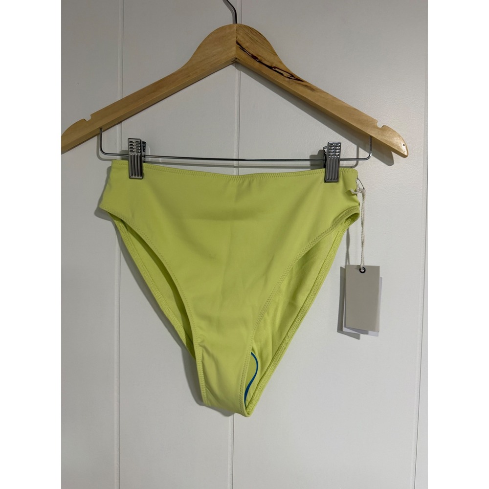 Good American Swim Bottoms 2 Key Lime High Waist High Leg Neon GSW0343 NWT